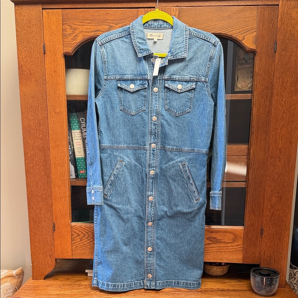 Madewell Denim Button-Up Long Dress NWT